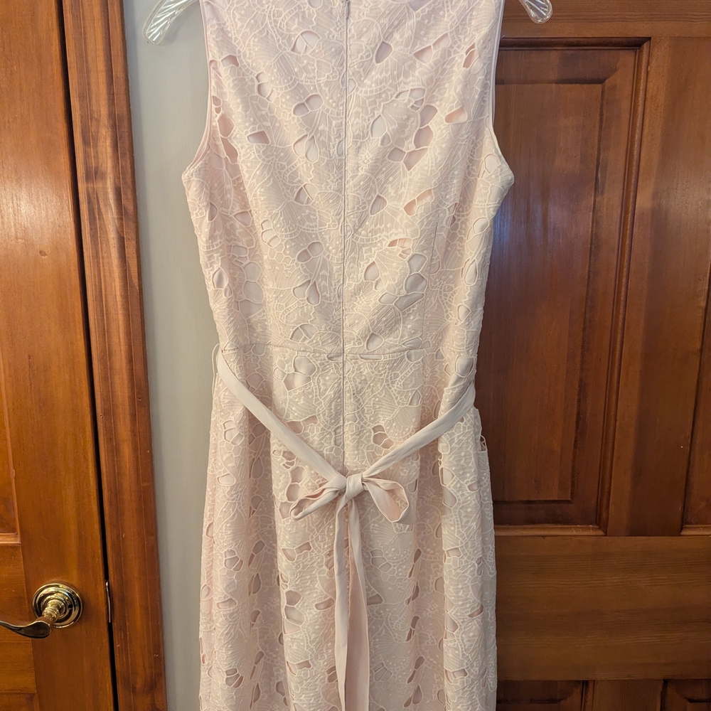 NWT White House Black Market Light Pink Lace Midi Dress Size 6 - Picture 7 of 8